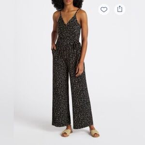 Elegant Black and White Rochelle Knit Jumpsuit